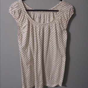 LOFT Short Sleeve Polka Dot Blouse NWT